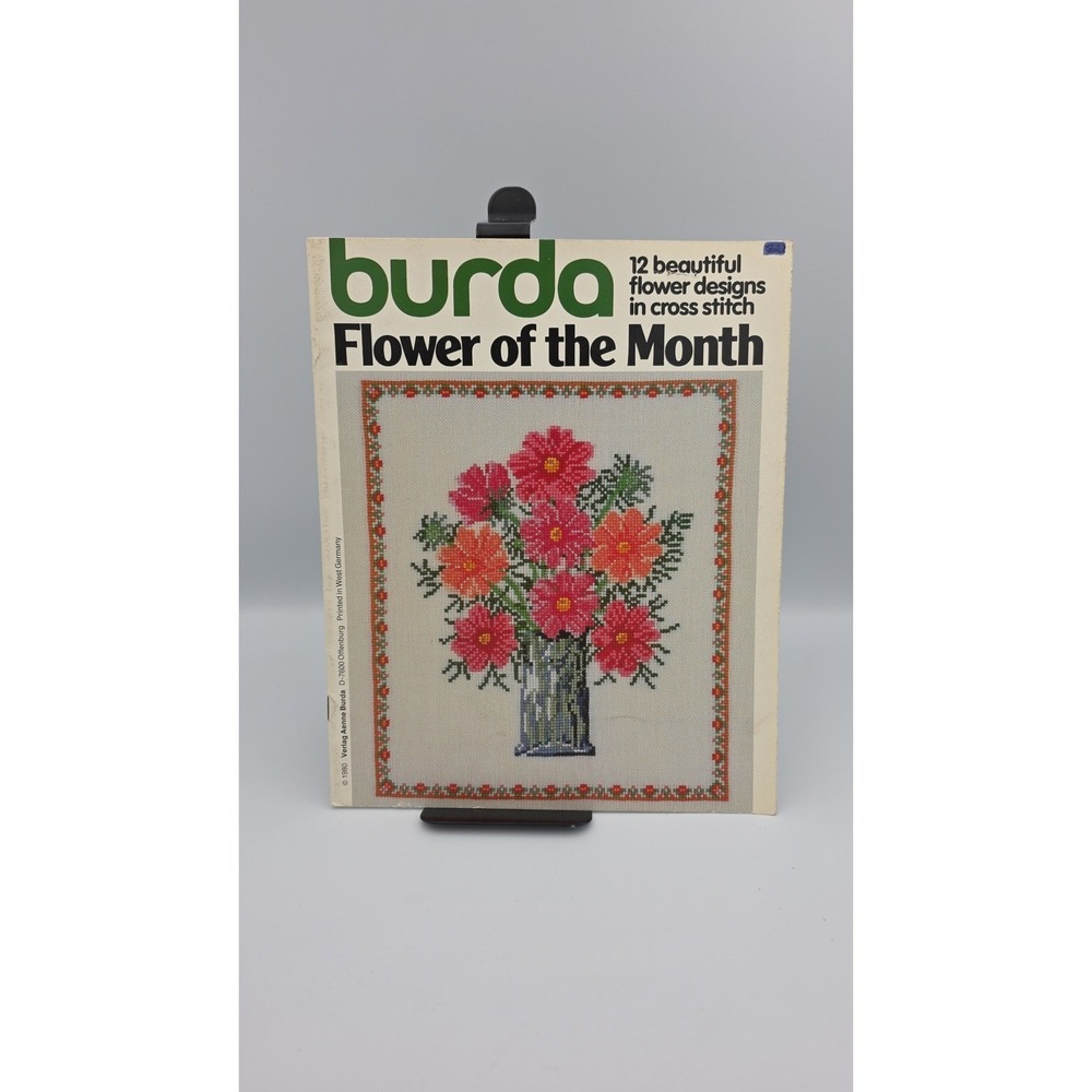 Burda Flower of the Month, 1980,‎ D-7600, Cross Stitch Pattern